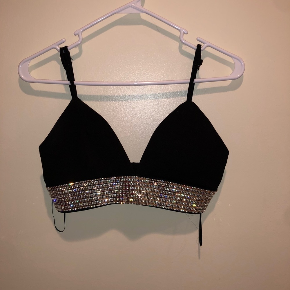 Sparkle Black Crop Top
